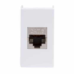 Компьютерная розетка RJ-45, кат. 6, экранированная, 8P8C, ЭУИ Вива(Viva), белая, 1 модуль