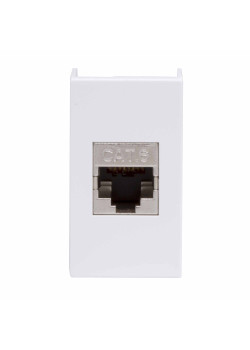 Компьютерная розетка RJ-45, кат. 6, экранированная, 8P8C, ЭУИ Вива(Viva), белая, 1 модуль