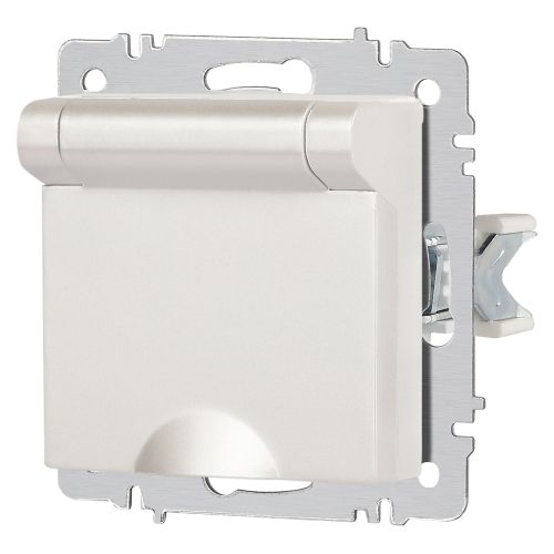Розетка 1-м СП Accent 6-203-06 16А IP20 250В 2P+E Schuko с крышкой AL/CU перламутр. Intro Б0063429 Розетка 1-м СП Accent 6-203-06 16А IP20 250В 2P+E Schuko с крышкой AL/CU перламутр. Intro Б0063429