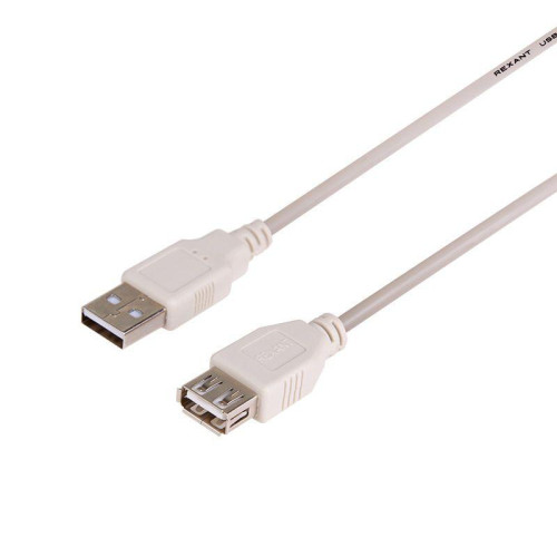 Шнур USB 2.0 (USB А-USB A) 1.8м бел. REXANT 18-1114 Шнур USB 2.0 (USB А-USB A) 1.8м бел. REXANT 18-1114