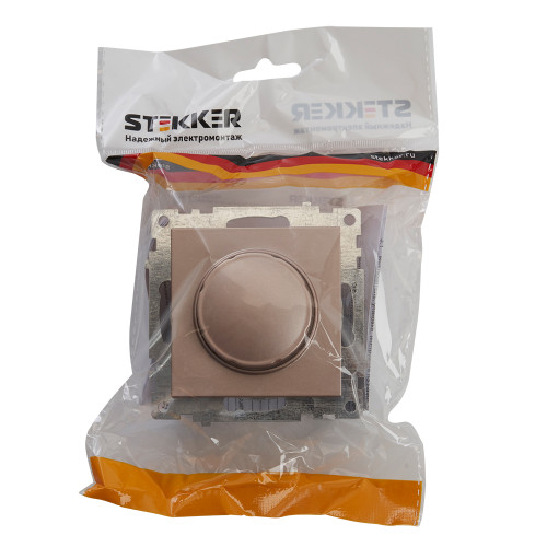 Выключатель диммирующий TRIAC(механизм), STEKKER GLS10-7106-02, 250V, 500W, серия Катрин, шампань Выключатель диммирующий TRIAC(механизм), STEKKER GLS10-7106-02, 250V, 500W, серия Катрин, шампань