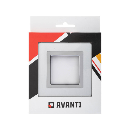 Рамка из алюминия 1 пост (2 мод.), Avanti, серая Рамка из алюминия 1 пост (2 мод.), Avanti, серая