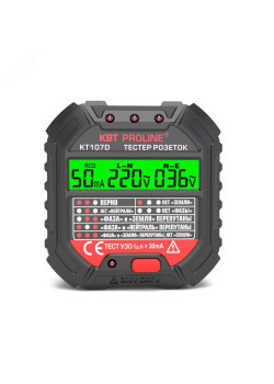 Тестер розеток и УЗО КТ 107D серия PROLINE