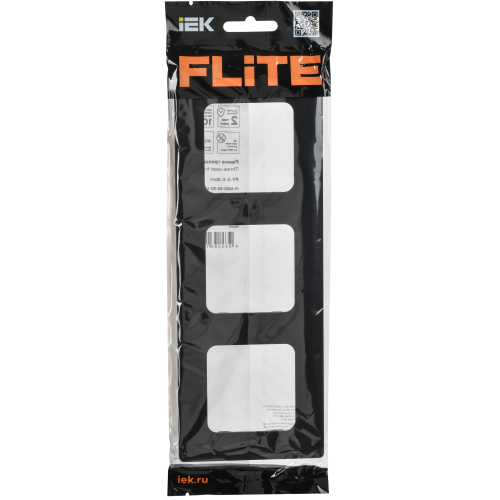 FLITE Рамка 3-местная РУ-3-К-ФлЧ черный IEK FLITE Рамка 3-местная РУ-3-К-ФлЧ черный IEK