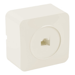 Розетка RJ-45 открытой установки, 1-местная, STEKKER, серия София, слоновая кость, MST00-20-04