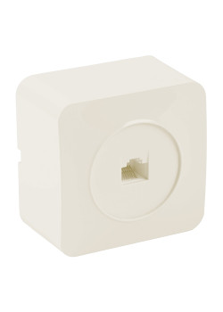 Розетка RJ-45 открытой установки, 1-местная, STEKKER, серия София, слоновая кость, MST00-20-04