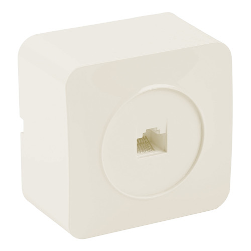 Розетка RJ-45 открытой установки, 1-местная, STEKKER, серия София, слоновая кость, MST00-20-04