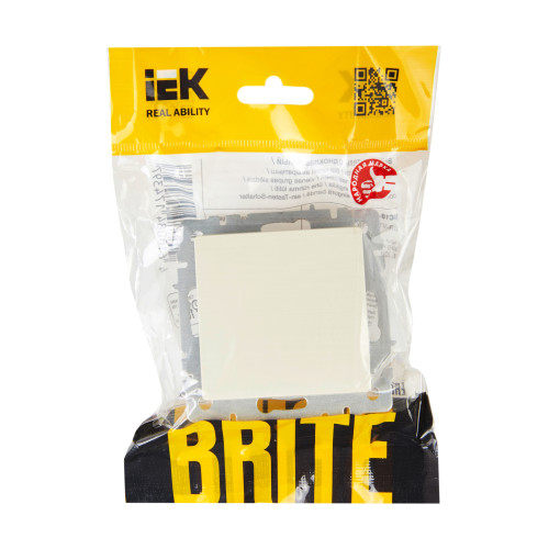 BRITE Выключатель 1-клавишный 10А ВС10-1-0-БрКр бежевый IEK BRITE Выключатель 1-клавишный 10А ВС10-1-0-БрКр бежевый IEK