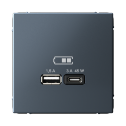 ARTGALLERY USB РОЗЕТКА A + тип-C 45Вт высокоскор.заряд. QC, PD, механизм, ГРИФЕЛЬ