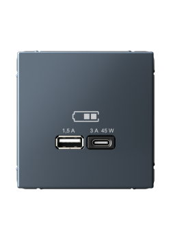 ARTGALLERY USB РОЗЕТКА A + тип-C 45Вт высокоскор.заряд. QC, PD, механизм, ГРИФЕЛЬ