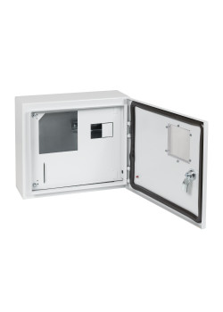 Корпус металлический ЩУРн-ПРО-1-МП/4-292х353х137-IP66-УХЛ1 (с окном учета,1ф счетчик на МП, 4 модуля, ПРО)-КЭАЗ