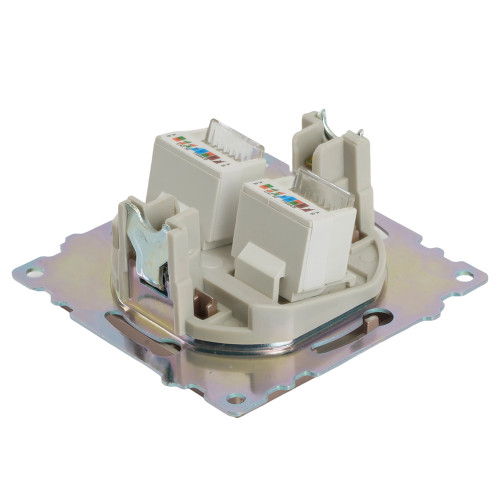 Розетка компьютерная 2-местная RJ-45 (механизм) STEKKER GLS00-7109-02, серия Катрин, шампань Розетка компьютерная 2-местная RJ-45 (механизм) STEKKER GLS00-7109-02, серия Катрин, шампань