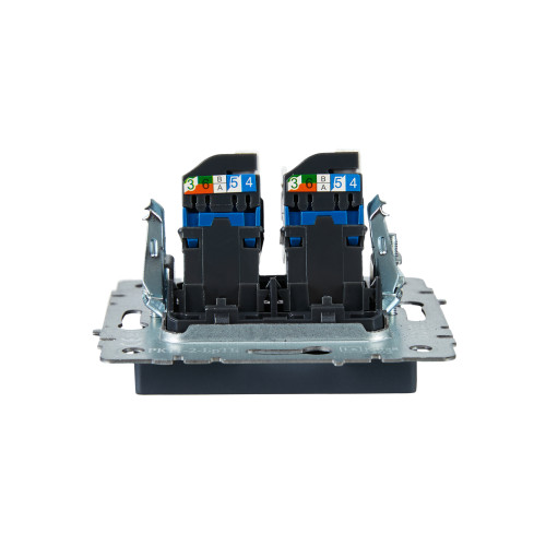 BRITE Розетка компьютерная двойная RJ45 кат.6 РК11-2-БрМ маренго IEK