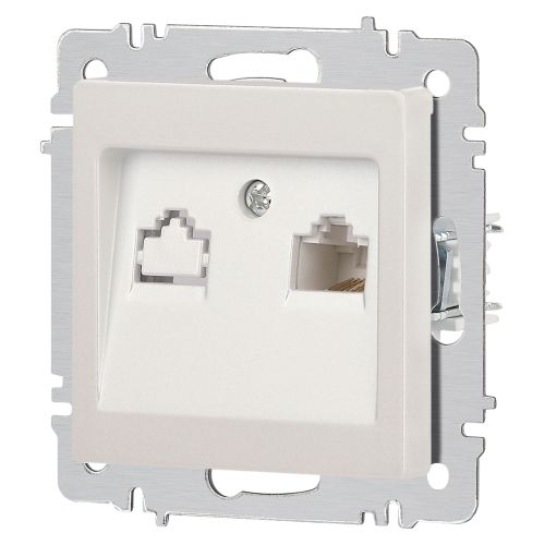Розетка компьютерная 1-м СП Accent 6-303-06 RJ45 IP20 перламутр. Intro Б0063636 Розетка компьютерная 1-м СП Accent 6-303-06 RJ45 IP20 перламутр. Intro Б0063636