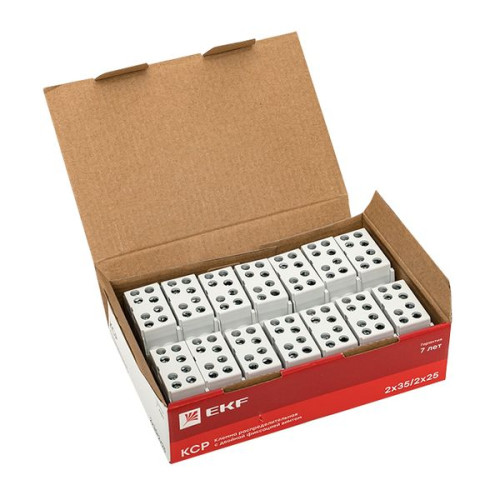 Клемма распределительная КСР с двойным винтом 2x35/2x25 cерая EKF