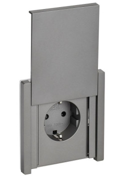 Розетка СП FORTE&PIANO16А IP44 FP519 с заземл. защ. шторки с крышкой безвинт. крепл. сталь IEK FP-R16-16-1-44-K46