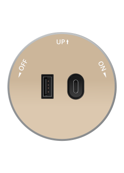 MULTITRACK Розетка 2хUSB (тип А+С) 18 Вт, 5 В/3 А ПЕСОЧНЫЙ