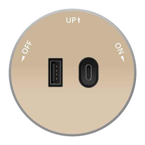 MULTITRACK Розетка 2хUSB (тип А+С) 18 Вт, 5 В/3 А ПЕСОЧНЫЙ