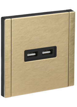 FORTE&PIANO Розетка USB A+A 3,1А FP649M металл шампань IEK
