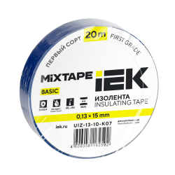 MIXTAPE BASIC Изолента 0,13х15мм синяя 20м IEK