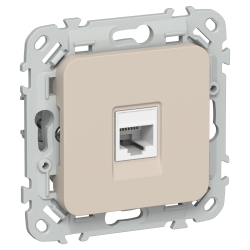 FLITE Розетка компьютерная RJ45 категория 6 UTP РК6-1-0-ФлЛ льняной IEK