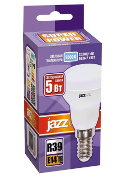 Лампа светодиодная PLED-SP 5Вт R39 5000К холод. бел. E14 400лм 230В JazzWay 1033598