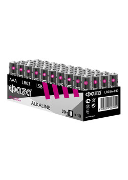 Элемент питания алкалиновый AAA/LR03 1.5В Alkaline Pack-40 (уп.40шт) ФАZА 5023024