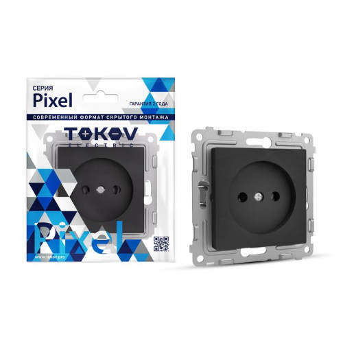 Розетка 1-м СП Pixel 16А IP20 без заземл. механизм карбон TOKOV ELECTRIC TKE-PX-R1-C14 Розетка 1-м СП Pixel 16А IP20 без заземл. механизм карбон TOKOV ELECTRIC TKE-PX-R1-C14