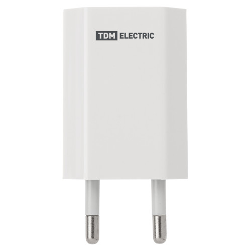 Сетевое зарядное устройство, СЗУ 1, 1 А, 1 USB, белый, TDM