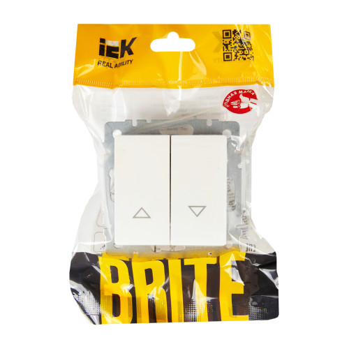 BRITE Выключатель жалюзи 10А ВС10-1-5-БрБ белый IEK