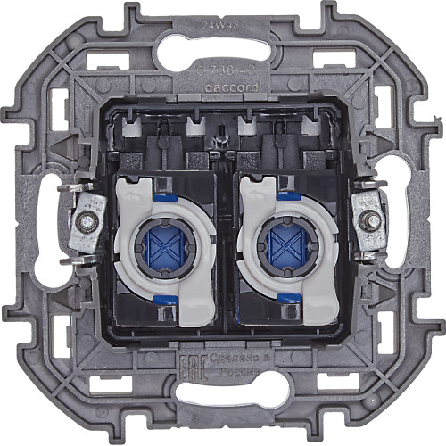 INSPIRIA Розетка компьютерная двойная RJ45 категория 6 UTP алюминий