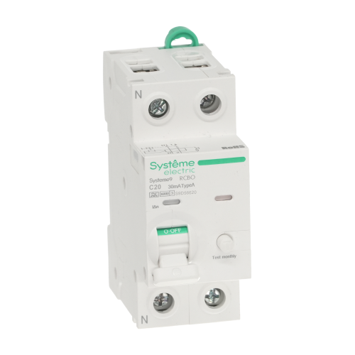Systeme9 Авт. выкл. диф. тока (АВДТ) 1P+N C 20A 6kA 30мА Тип-A 230В Systeme9 Авт. выкл. диф. тока (АВДТ) 1P+N C 20A 6kA 30мА Тип-A 230В