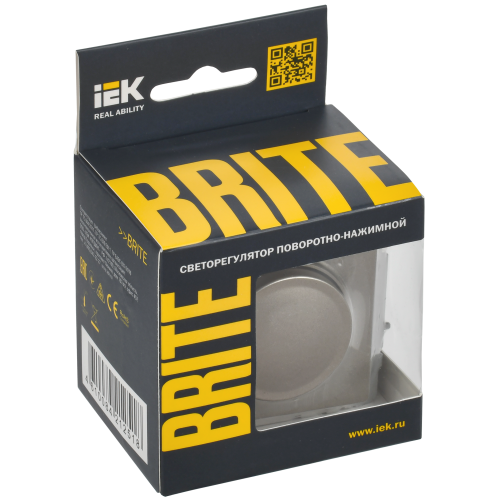BRITE Светорегулятор поворотно-нажимной 600Вт СС10-1-0-БрШ шампань IEK BRITE Светорегулятор поворотно-нажимной 600Вт СС10-1-0-БрШ шампань IEK