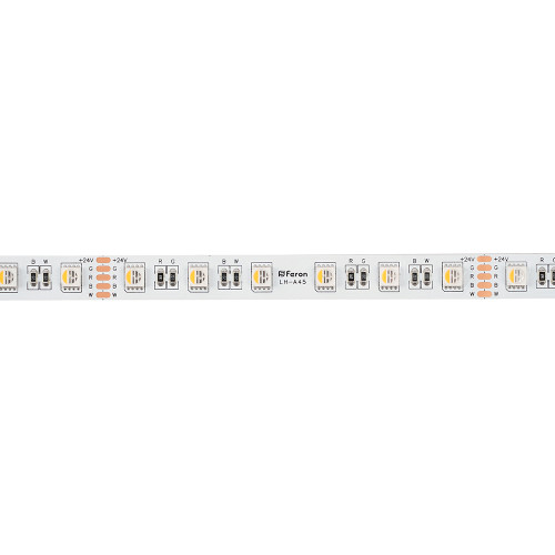 Лента светодиодная 60SMD(5050)/м 14,4Вт/м 24V 5000*12*1.22мм RGB+3000К, IP20, LS507 FERON Лента светодиодная 60SMD(5050)/м 14,4Вт/м 24V 5000*12*1.22мм RGB+3000К, IP20, LS507 FERON