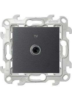 Розетка телевизионная одиночная TV СП Simon 24 IP20 механизм графит Simon 2450477-038