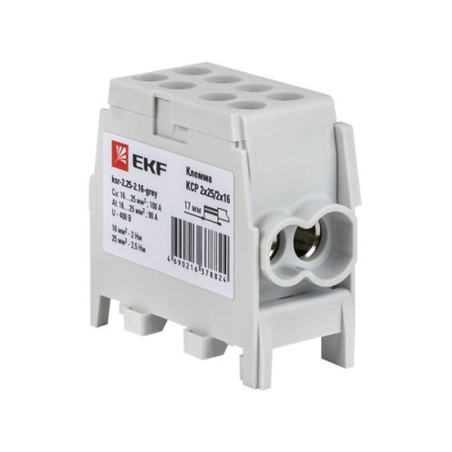 Клемма распределительная КСР с двойным винтом 2x25/2x16 серая EKF