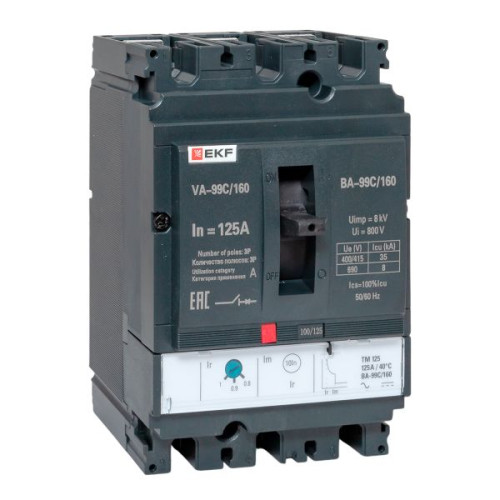ВА-99C 160/125А 3P 35кА с термомагнитным расцепителем EKF