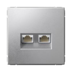 ARTGALLERY РОЗЕТКА двойная компьютерная RJ45+RJ45, кат.6А, механизм, АЛЮМИНИЙ