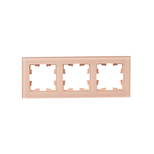 BRITE Рамка 3-местная РУ-3-2-БрП стекло персиковый матовый IEK BRITE Рамка 3-местная РУ-3-2-БрП стекло персиковый матовый IEK