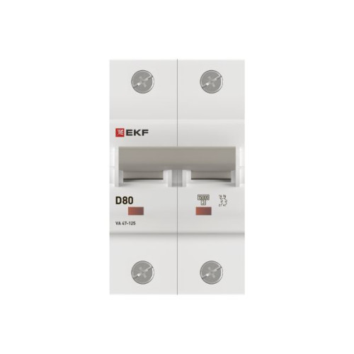 Авт. выкл. ВА 47-125 2P 80А (D) 15кА PROXIMA EKF Авт. выкл. ВА 47-125 2P 80А (D) 15кА PROXIMA EKF