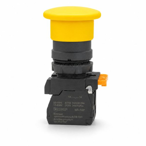 Кнопка SB-34 грибовидная 1NO+1NC желтая