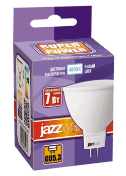 Лампа светодиодная PLED-SP 7Вт JCDR MR16 4000К нейтр. бел. GU5.3 520лм 230В JazzWay 1033512