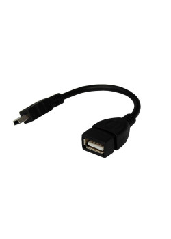 Кабель USB OTG mini USB на USB шнур 0.15м черн. Rexant 18-1181