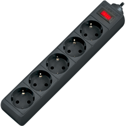 Сетевой фильтр Defender ES 1.8 1,8 м, черный, 5 розеток/ Surge Protector Defender ES 1.8 1,8m, black, 5 outlets