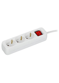 Удлинитель У03К 3 места 2P+PE 1,5м 3х1мм2 10А белый UMA IEK