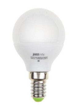 Лампа светодиодная PLED-ECO 5Вт G45 шар 4000К нейтр. бел. E14 400лм 220-240В JazzWay 1036926A