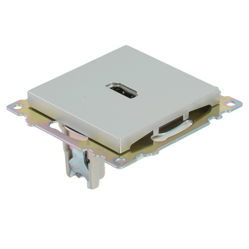 Розетка HDMI 2.1, Type A (механизм), STEKKER GLS00-7118-03, серия Катрин, серебро Розетка HDMI 2.1, Type A (механизм), STEKKER GLS00-7118-03, серия Катрин, серебро