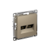 ATLASDESIGN РОЗЕТКА двойная компьютерная RJ45+RJ45 кат. 5e, механизм, ШАМПАНЬ
