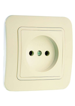 Розетка 1-м СП Lillium 16А IP20 без заземл. крем./крем. Makel 70222