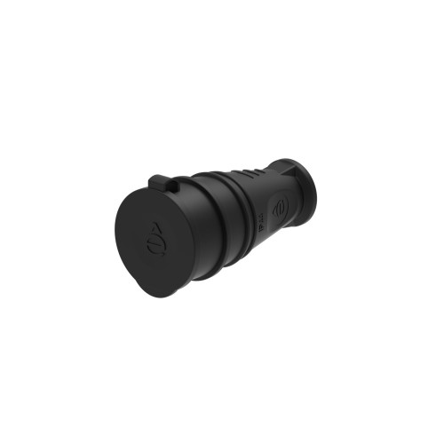MULTISET Розетка 2К+З кабельная каучуковая 16 А/250 В IP44 ЧЁРНАЯ